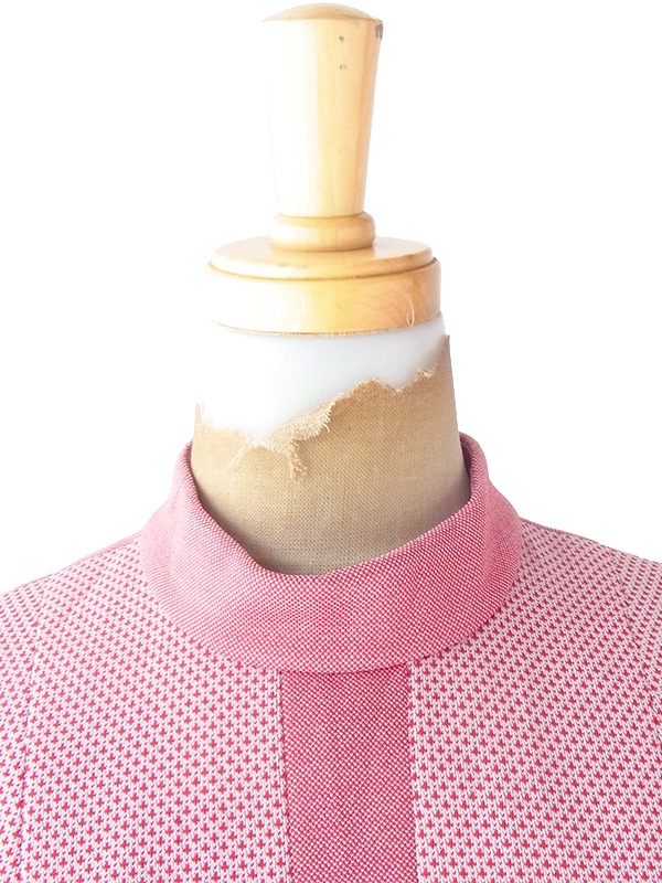 ヨーロッパ古着 ロンドン買い付け 70年代製 ピンク X ファネルネック ヴィンテージ ワンピース 22OM306