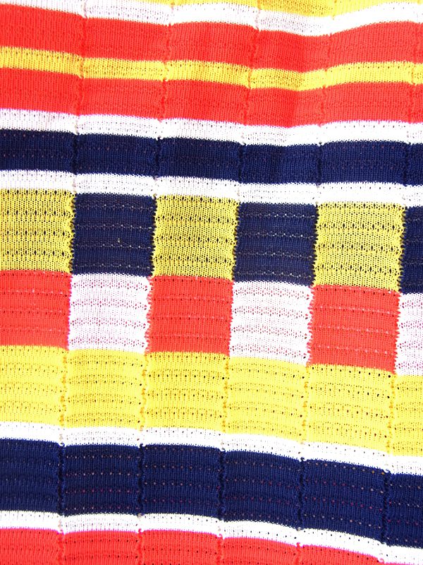 ヨーロッパ古着 ロンドン買い付け 70年代製 ネイビー X カラフル レトロ柄 ヴィンテージ ロング ワンピース22OM307