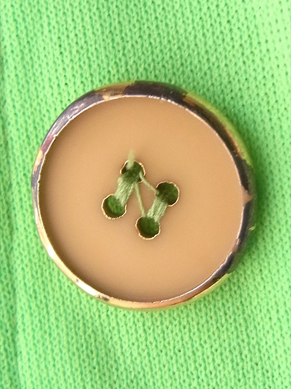 ヨーロッパ古着 ロンドン買い付け 70年代製 ライムグリーン X ホワイト ボウタイ ドロップウェスト ワンピース 22OM310