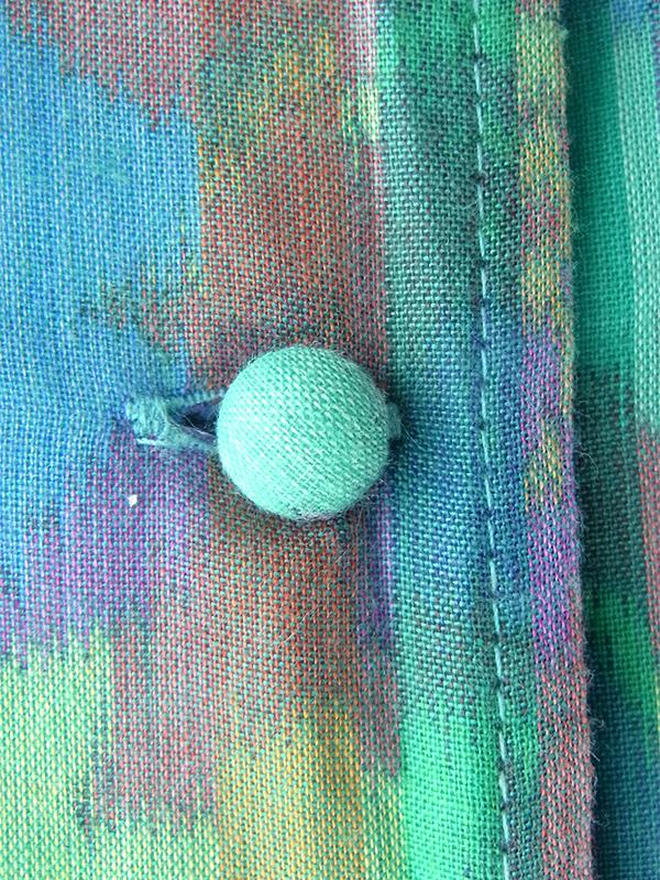 ヨーロッパ古着 フランス製 Christine Laure 水色 X 水彩の様な花がら ティアード ワンピース 23FC009