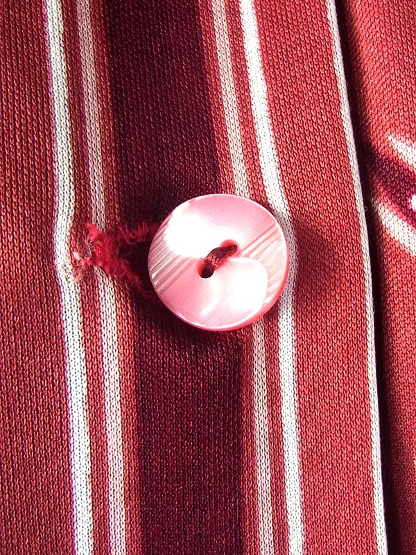 ヨーロッパ古着 フランス買付け70年代製 バーガンディー X レトロ柄 ベルト付き ヴィンテージ ワンピース 23FC018