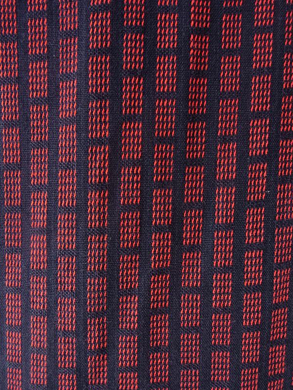 ヨーロッパ古着 70年代フランス製 レッド X ブラック レトロ柄 ヴィンテージ ワンピース 23FC100