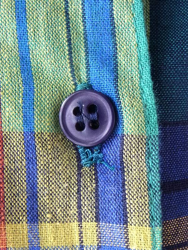 ヨーロッパ古着 フランス買い付け 60年代製 グリーン X マドラスチェック ヴィンテージ キュロット ワンピース 23FC110