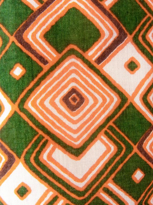 ヨーロッパ古着 フランス買い付け 60年代製 グリーン X オレンジ レトロ柄 ヴィンテージ ワンピース 23FC111