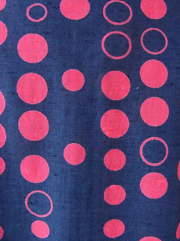 ヨーロッパ古着 フランス買い付け 60年代製 ネイビー X レッド 水玉 共布ベルト付き ヴィンテージ ワンピース 23FC309