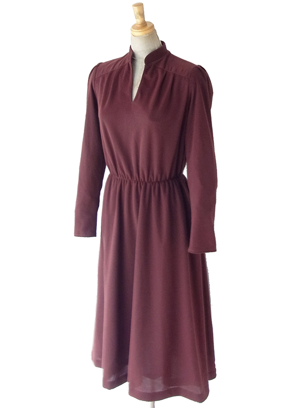 ヨーロッパ古着 フランス買い付け 70年代製 ブラウン X ワンピース・ヴェスト セットアップ 23FC405