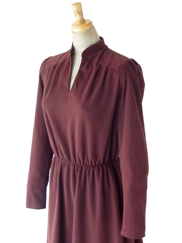 ヨーロッパ古着 フランス買い付け 70年代製 ブラウン X ワンピース・ヴェスト セットアップ 23FC405