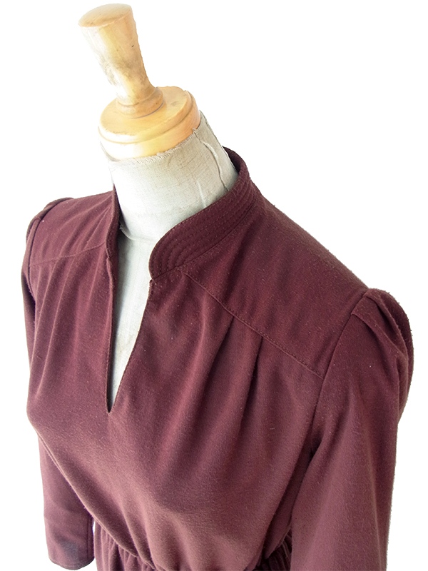 ヨーロッパ古着 フランス買い付け 70年代製 ブラウン X ワンピース・ヴェスト セットアップ 23FC405