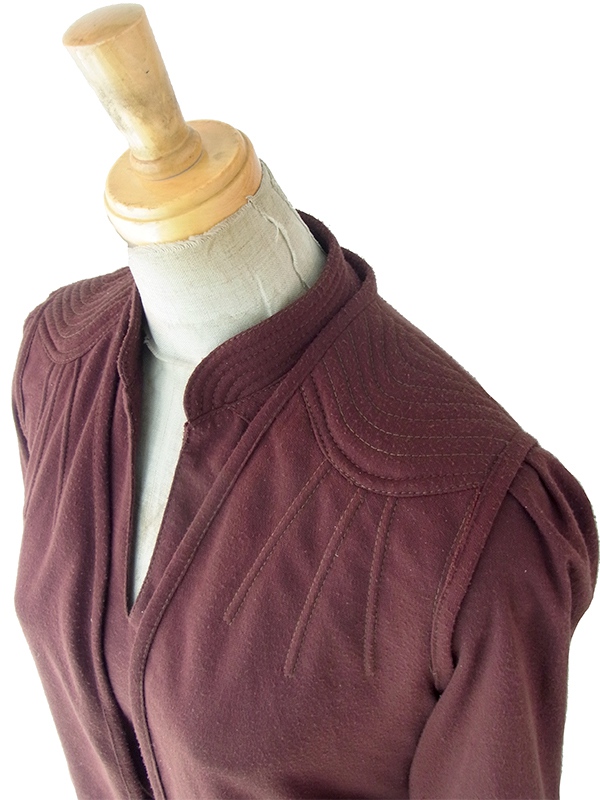 ヨーロッパ古着 フランス買い付け 70年代製 ブラウン X ワンピース・ヴェスト セットアップ 23FC405