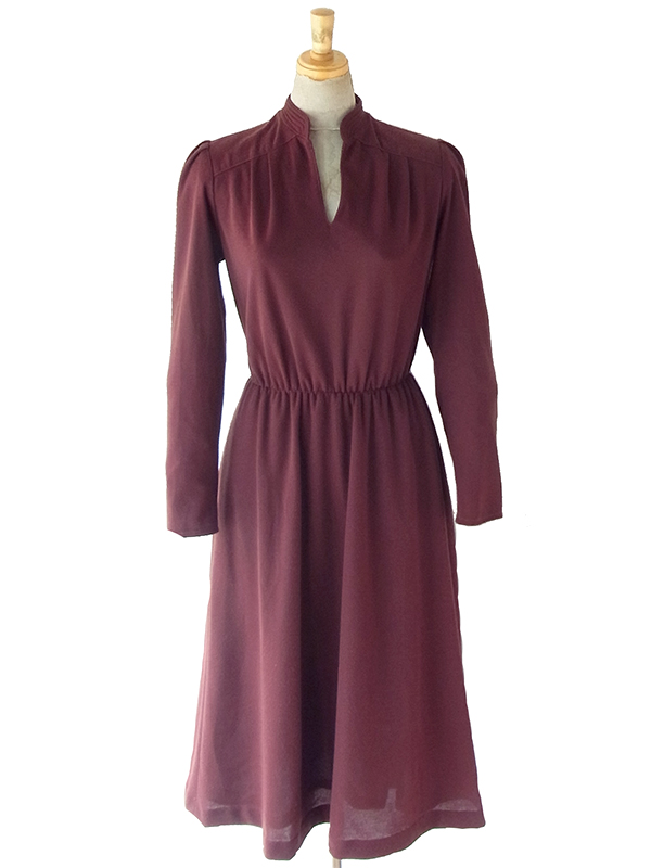 ヨーロッパ古着 フランス買い付け 70年代製 ブラウン X ワンピース・ヴェスト セットアップ 23FC405