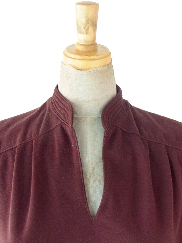 ヨーロッパ古着 フランス買い付け 70年代製 ブラウン X ワンピース・ヴェスト セットアップ 23FC405