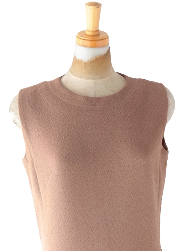 ヨーロッパ古着 ロンドン買い付け 70年代製 ブラウン X　レトロデザイン ワンピース 24OM037