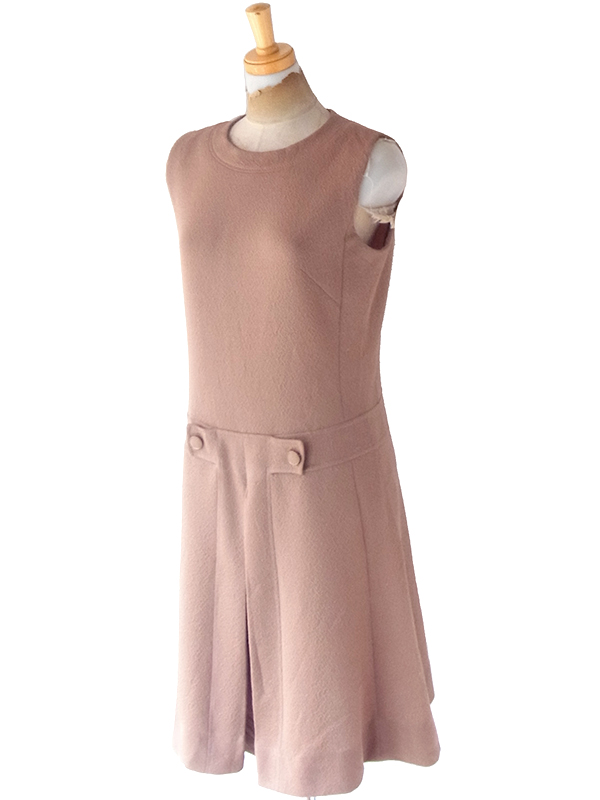 ヨーロッパ古着 ロンドン買い付け 70年代製 ブラウン X レトロデザイン ワンピース 24OM037