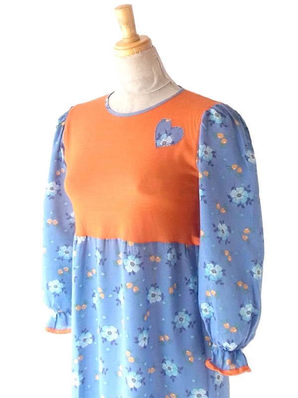 60’sヴィンテージ LIBERTY HOUSE ワンピース レトロ オレンジ 60'sヴィンテージ LIBERTY HOUSE ワンピース レトロ オレンジ