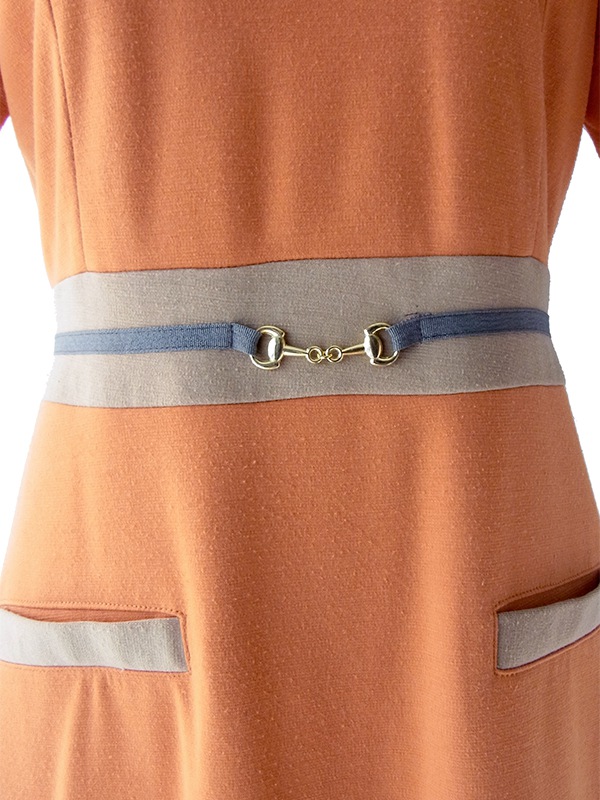 【送料無料】La SCENE PRIVEE パステルオレンジ X ベージュ 生地切り返し ワンピース 25SN000【おとなかわいい】