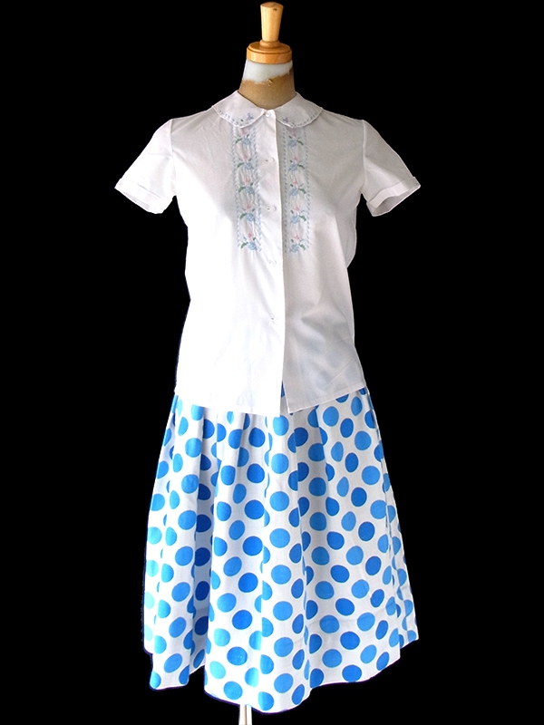 おとなかわいい】フランス買い付け 60年代製 ブルー X 水色