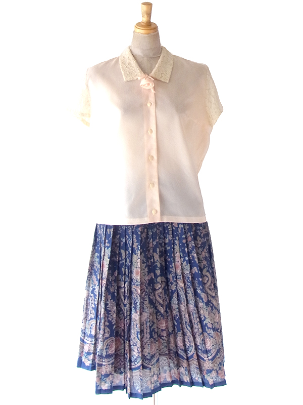 イギリスの可愛いヴィンテージスカート axes femme - 特別価格！axes femme kawaii ヴィンテージシフォン