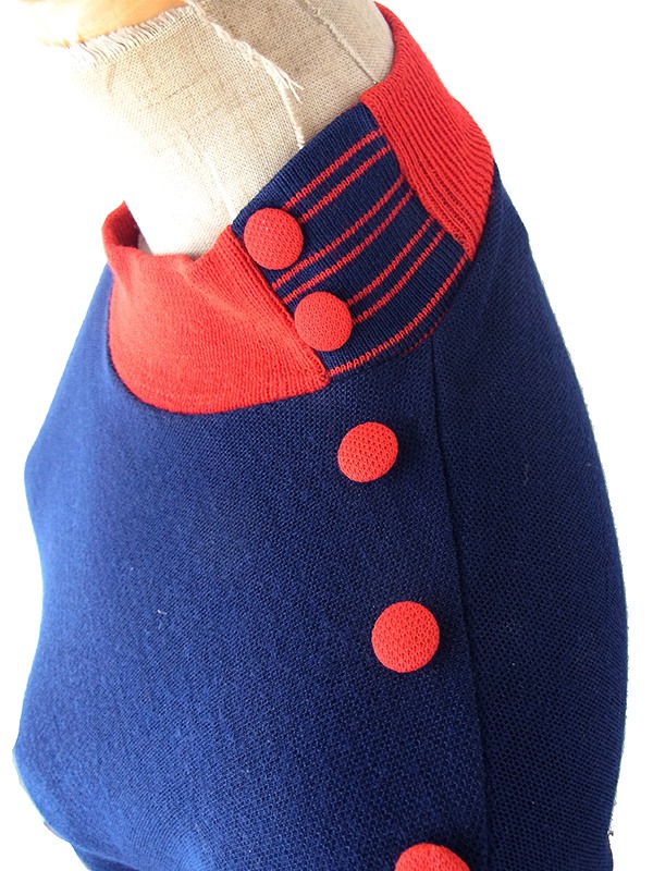 土日値下げ貴重60's vintage赤ワンピース　フランス　パリ　モッズレトロ 貴重60's vintage赤ワンピース フランス パリ モッズ レトロ コスモ