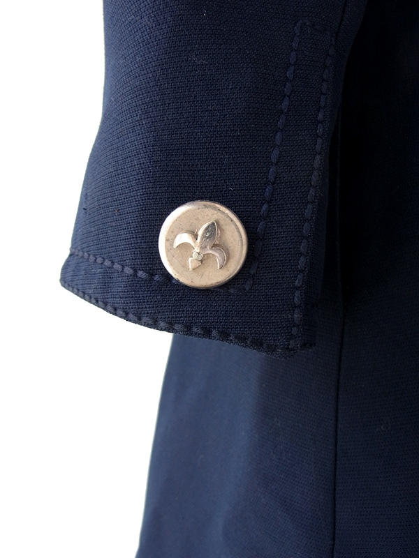 【送料無料】フランス買い付け 60年代製 ネイビー X ビッグステッチ  Aライン ヴィンテージ コート 25FC120【ヨーロッパ古着】