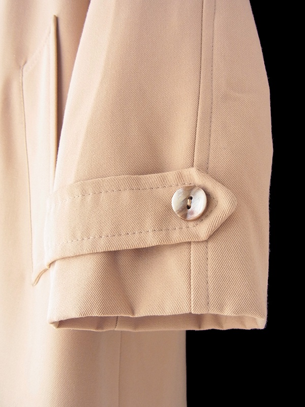 【送料無料】フランス買い付け 60年代製 ライトベージュ X 着脱可能なフード ヴィンテージ コート 25FC121【ヨーロッパ古着】