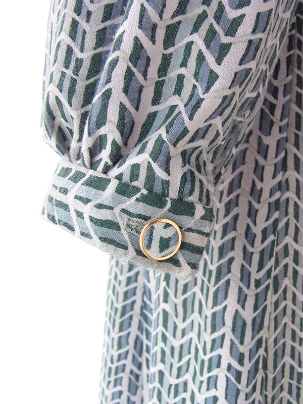 ヨーロッパ古着 60年代フランス製 グレイ X スレート ヘンリボーン柄 ヴィンテージ ワンピース 25FC203