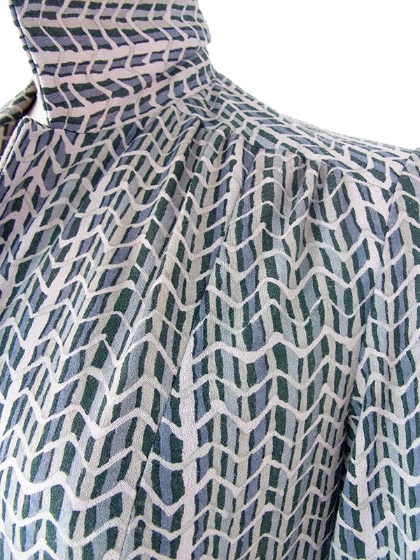 ヨーロッパ古着 60年代フランス製 グレイ X スレート ヘンリボーン柄 ヴィンテージ ワンピース 25FC203