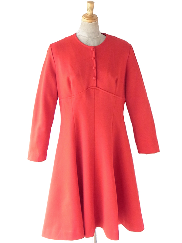 送料無料】70年代フランス製 レッドオレンジ ヴィンテージ フレア