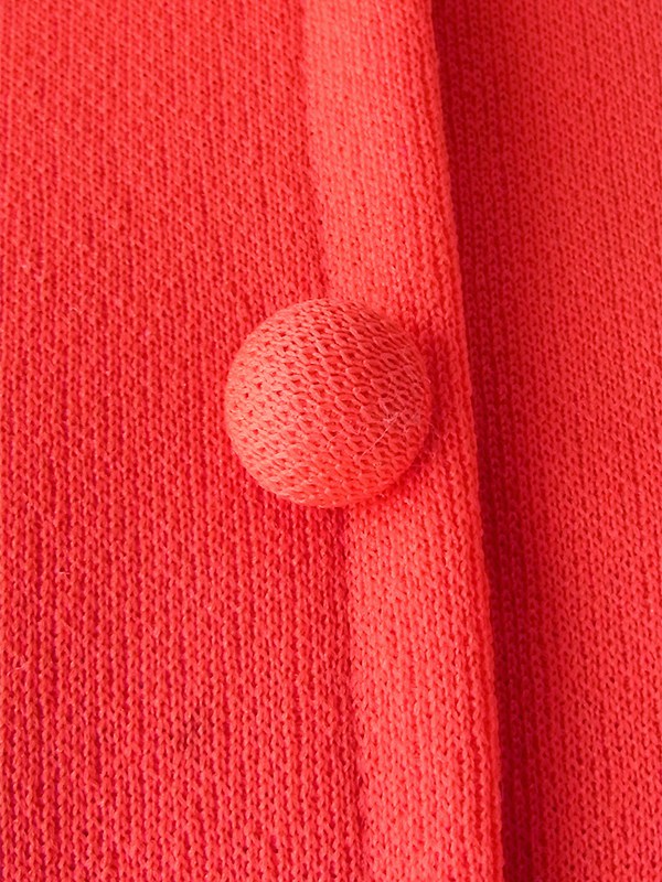 ヨーロッパ古着 70年代フランス製 オレンジレッド ヴィンテージ フレアシルエット ワンピース 25FC304