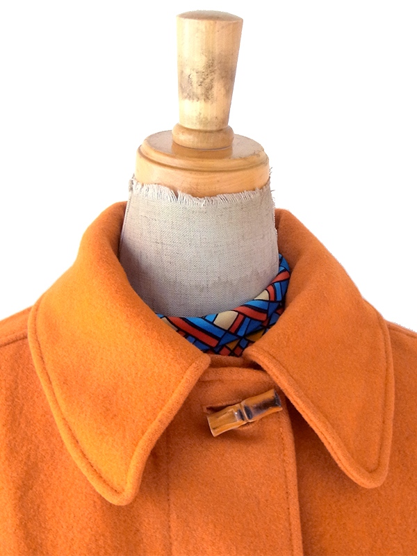 ヨーロッパ古着 フランス買い付け 60年代製 オレンジ X ヴィンテージ ウール コート 25FC306