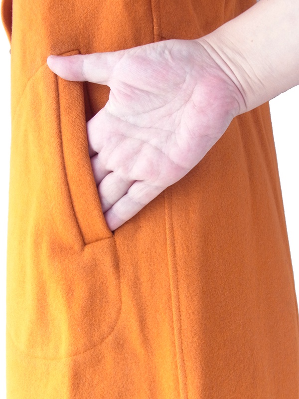 ヨーロッパ古着 フランス買い付け 60年代製 オレンジ X ヴィンテージ ウール コート 25FC306