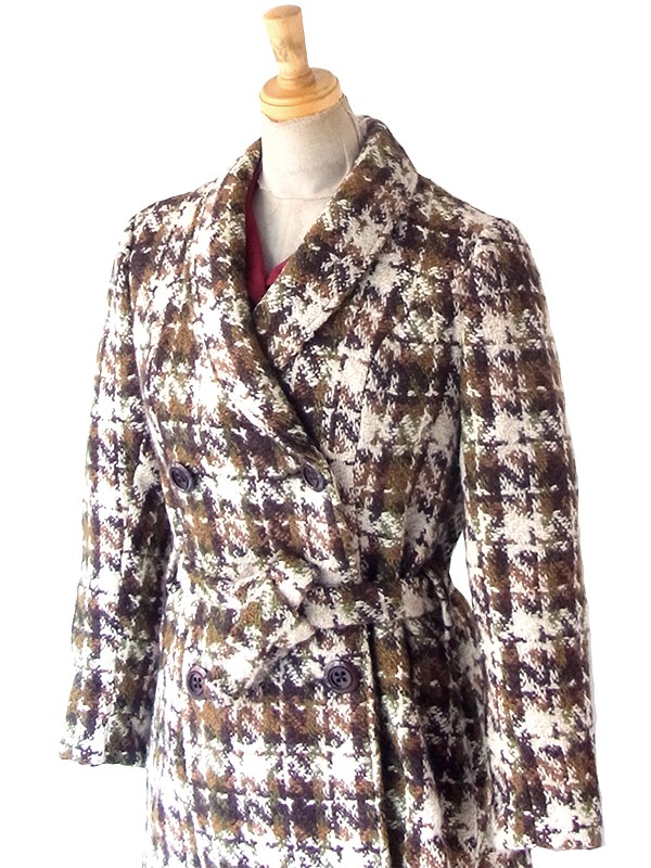 送料無料】 フランス買い付け 60年代製 アイボリー X ブラウン