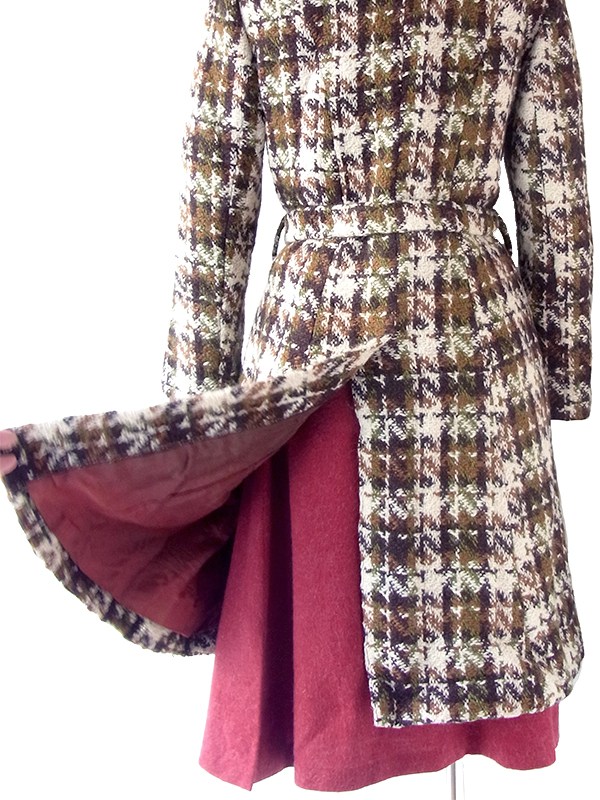 送料無料】 フランス買い付け 60年代製 アイボリー X ブラウン