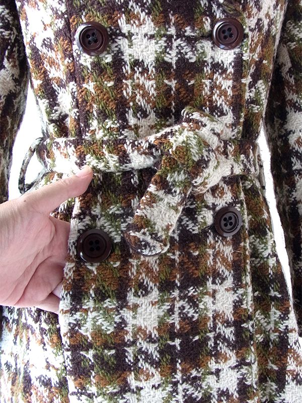 送料無料】 フランス買い付け 60年代製 アイボリー X ブラウン