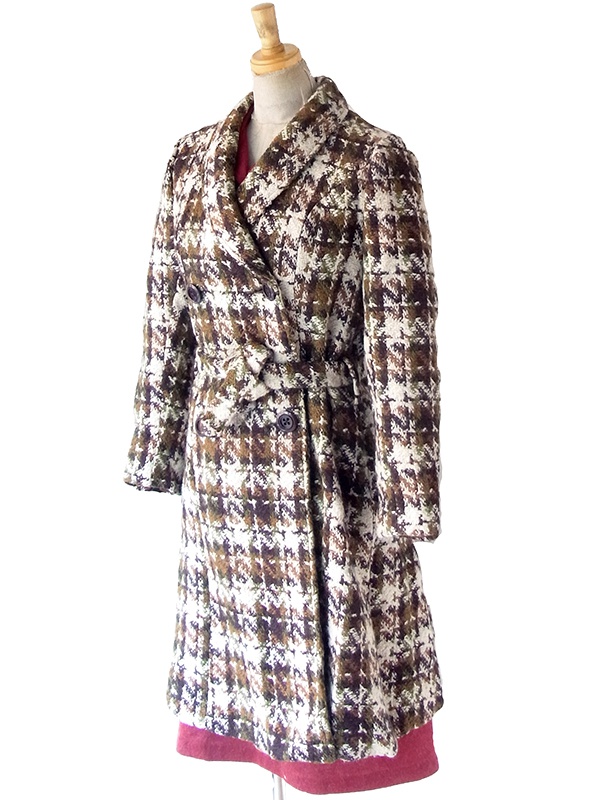 送料無料】 フランス買い付け 60年代製 アイボリー X ブラウン