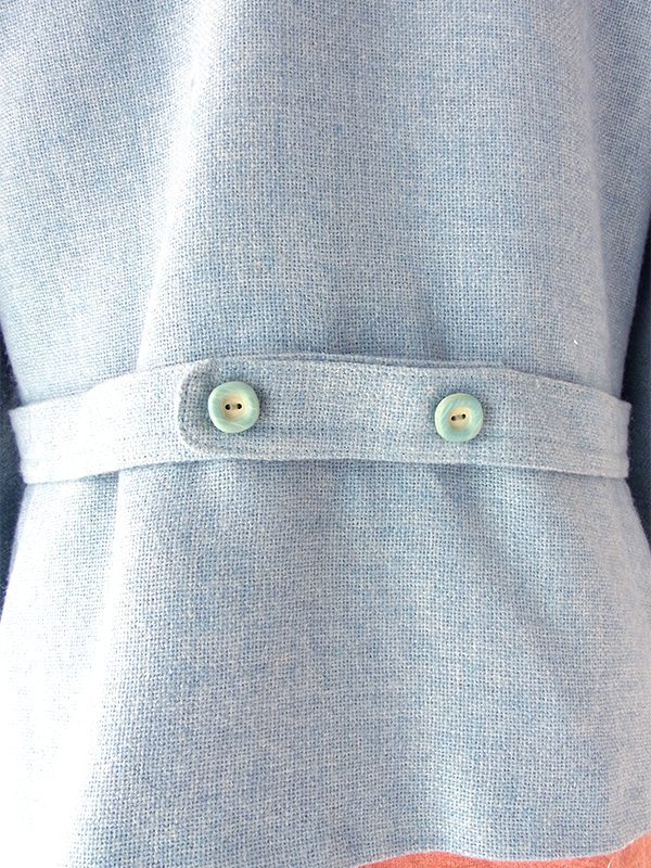 ヨーロッパ古着 60年代フランス製 パウダーブルー X 固定ベルト付き ヴィンテージ ジャケット 25FC312