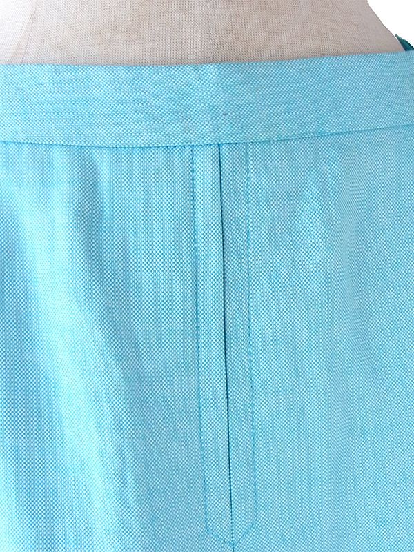 ヨーロッパ古着 フランス買い付け 60年代製 水色 X ボックスプリーツ ヴィンテージ スカート 25FC315