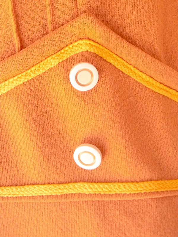 【送料無料】フランス買付け 60年代製 オレンジ&times;イエロー 飾りウエストベルト風切り替え ワンピース 26FC100【ヨーロッパ古着】