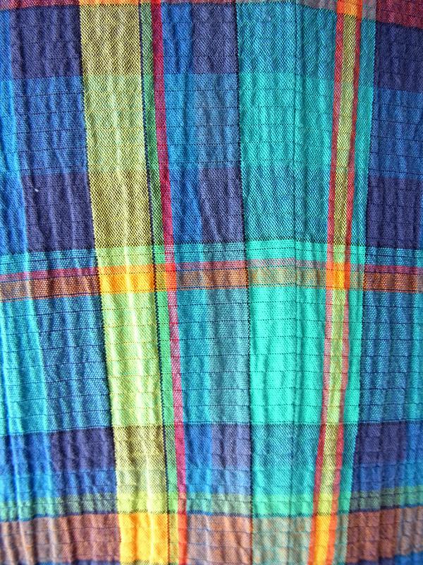 【送料無料】フランス買付け 60年代製 マルチカラー マドラスチェック X サッカー生地 ワンピース 26FC114【ヨーロッパ古着】