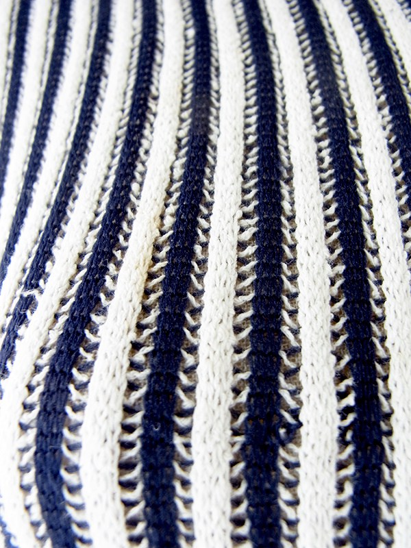 【送料無料】70年代フランス製 CAROLINE ROHMER オフホワイト X ネイビー ストライプ ワンピース 26FC119【ヨーロッパ古着】