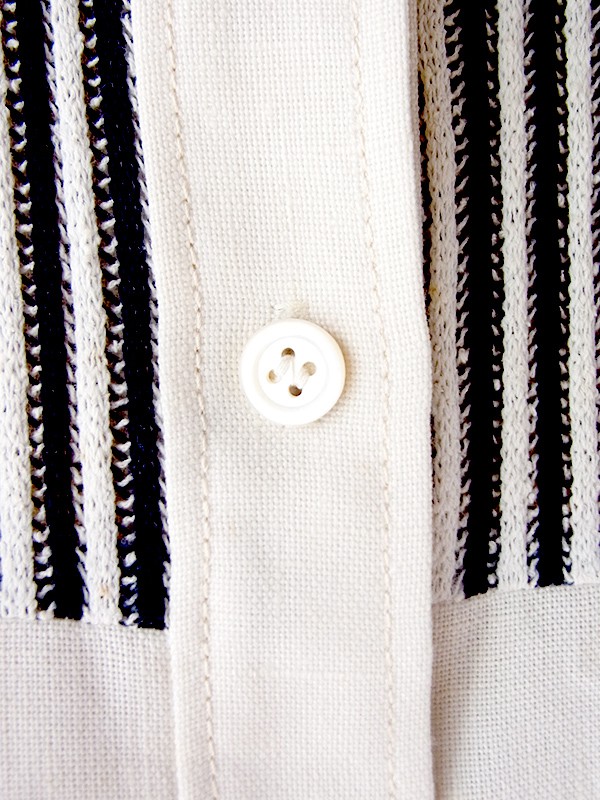 【送料無料】70年代フランス製 CAROLINE ROHMER オフホワイト X ネイビー ストライプ ワンピース 26FC119【ヨーロッパ古着】