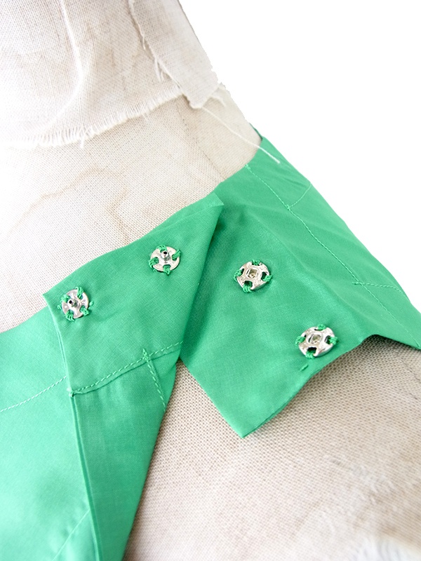 【送料無料】60年代製 アップルグリーン &times; 総花柄刺繍 ジャケット＆ワンピース セットアップ 26ID019【レトロ古着】