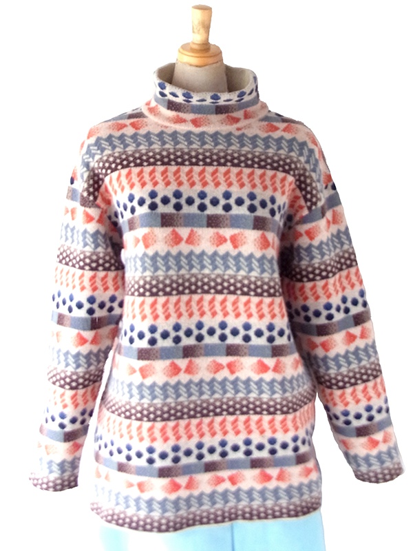 送料無料】KENZO PARIS マルチカラー 総柄 ハイネック ヴィンテージ