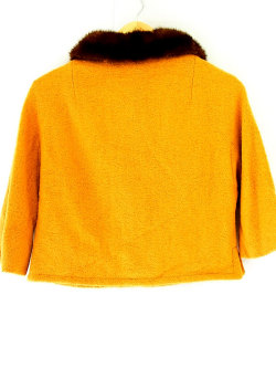 ロンドン買付　５０年代製　ヴィンテージ　ボア襟　ショート丈　ジャケット　ヨーロッパ古着