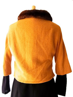 ロンドン買付　５０年代製　ヴィンテージ　ボア襟　ショート丈　ジャケット　ヨーロッパ古着