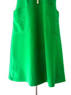 ヨーロッパ　アメリカ　ヴィンテージ　古着　ワンピース 送料無料】フランス買い付け ブルーXイエロー レトロポップ