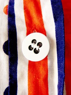 ヨーロッパ古着　フランス買い付け　トリコロール　ドット X ストライプ　60年代製　ヴィンテージ ワンピース :　13FC200