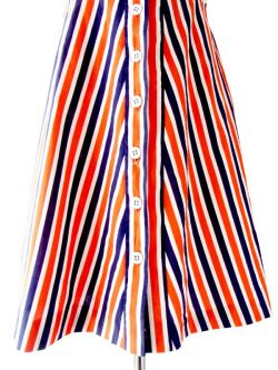 ヨーロッパ古着　フランス買い付け　トリコロール　ドット X ストライプ　60年代製　ヴィンテージ ワンピース :　13FC200