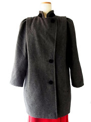 【ヨーロッパ古着】ロンドン買付 イギリス製　グレイ　ウールコート【美品】