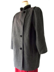 【ヨーロッパ古着】ロンドン買付 イギリス製　グレイ　ウールコート【美品】