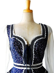 送料無料】アメリカ製 GUNNE SAX 編み上げ 花柄 ブルー